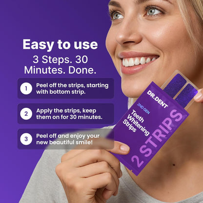 DRDENT Purple Teeth Whitening Strips 21 Treatments